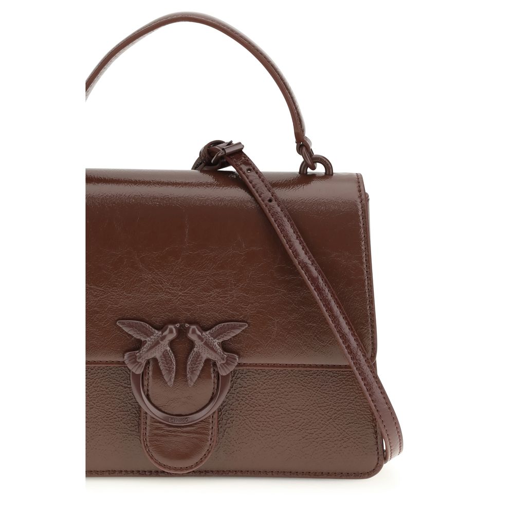 PINKO Brown Calf Leather Bos Taurus Shoulder Bag - ClickThatClicks 