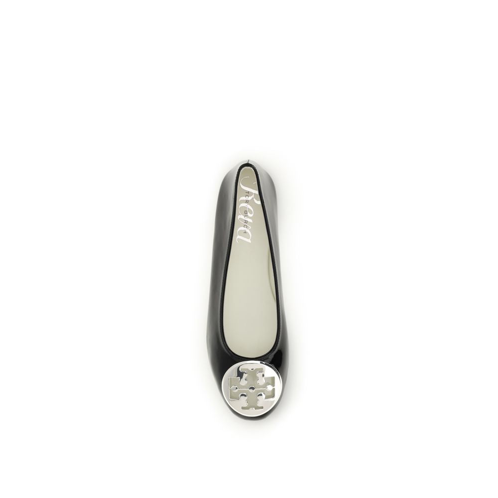 Tory Burch Black Calf Leather Bos Taurus Ballet Flats - ClickThatClicks 