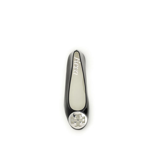 Tory Burch Black Calf Leather Bos Taurus Ballet Flats - ClickThatClicks 