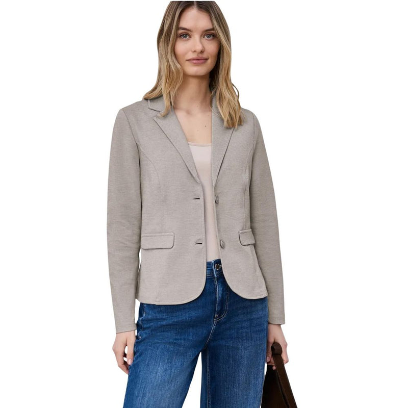 Street One Beige Polyacrylic Blazer - ClickThatClicks 