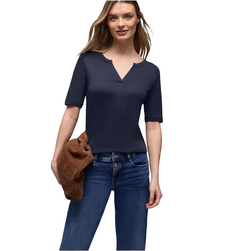 Street One Blue Cotton T-Shirt - ClickThatClicks 