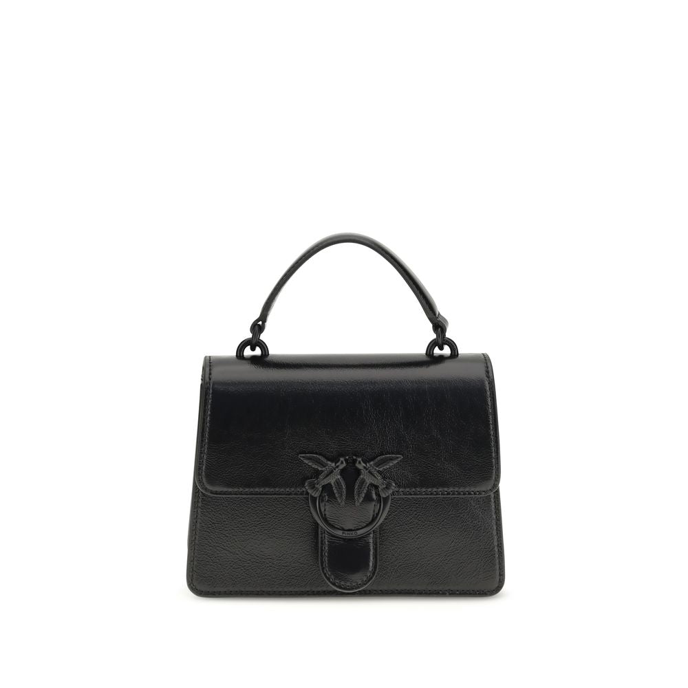 PINKO Black Calf Leather Bos Taurus Shoulder Bag - ClickThatClicks 