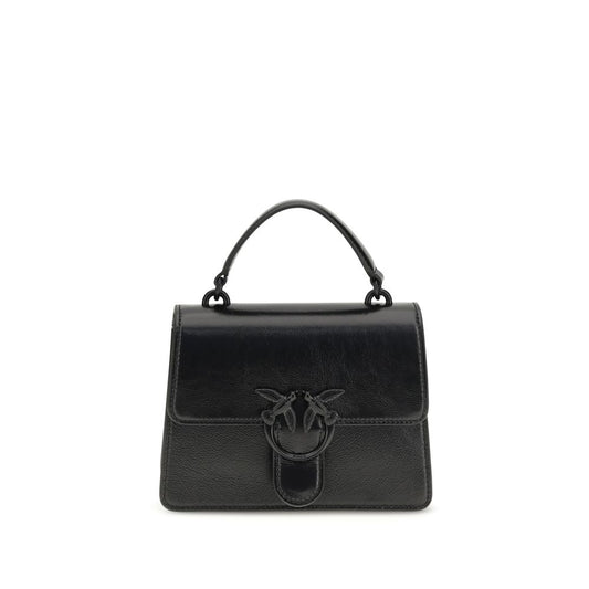 PINKO Black Calf Leather Bos Taurus Shoulder Bag - ClickThatClicks 
