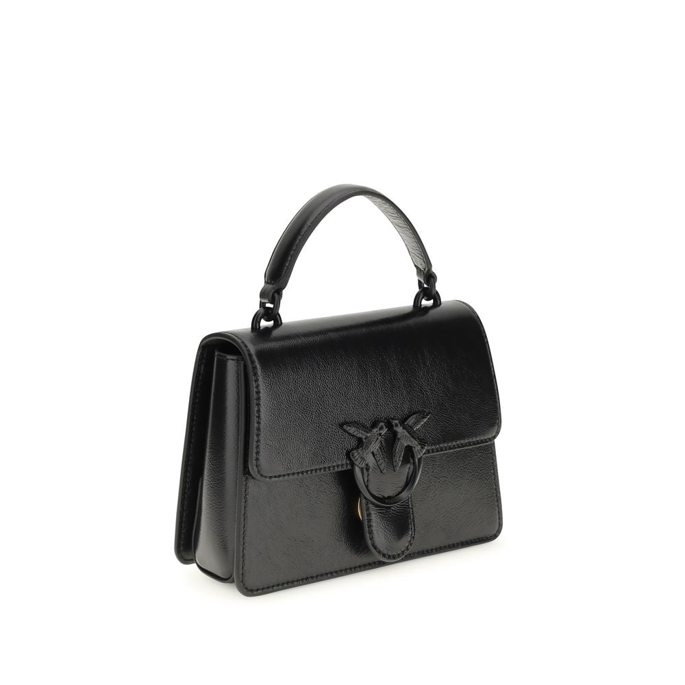PINKO Black Calf Leather Bos Taurus Shoulder Bag - ClickThatClicks 