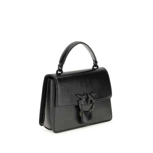 PINKO Black Calf Leather Bos Taurus Shoulder Bag - ClickThatClicks 