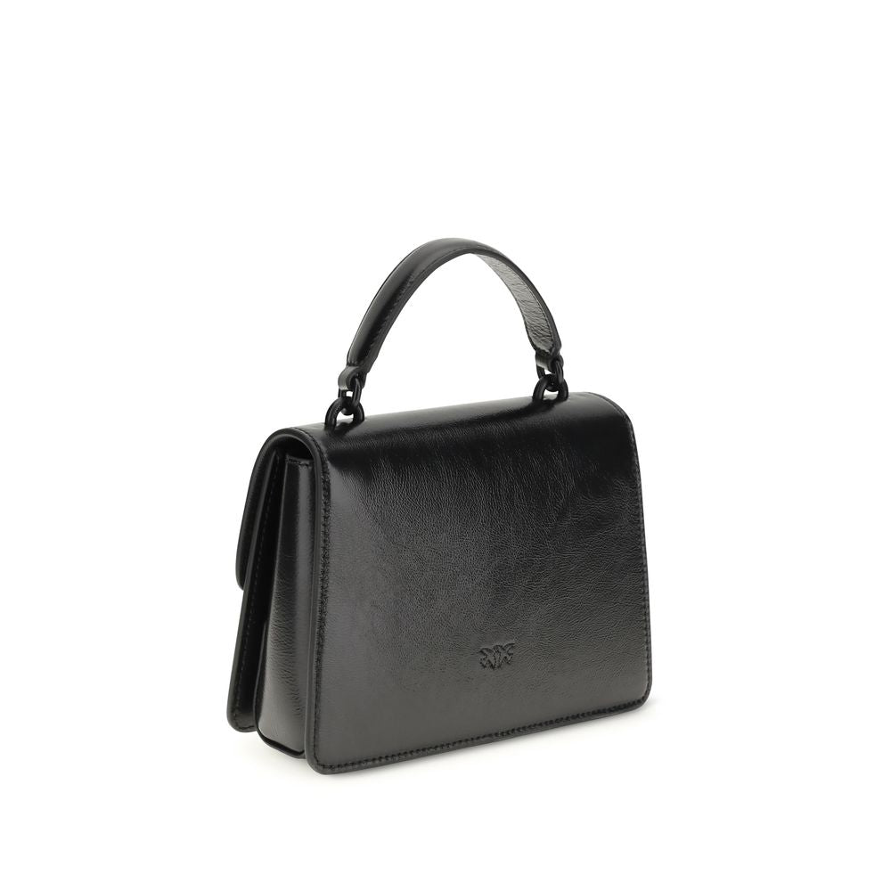 PINKO Black Calf Leather Bos Taurus Shoulder Bag - ClickThatClicks 