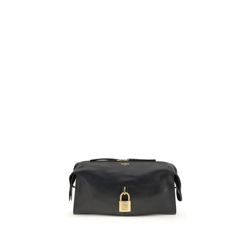 Balmain Black Calf Leather Bos Taurus Shoulder Bag