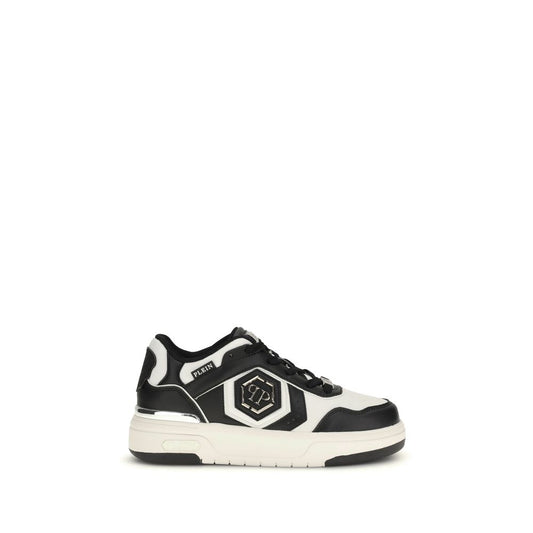 Philipp Plein Black Calf Leather Bos Taurus Athletic Sneakers - ClickThatClicks 