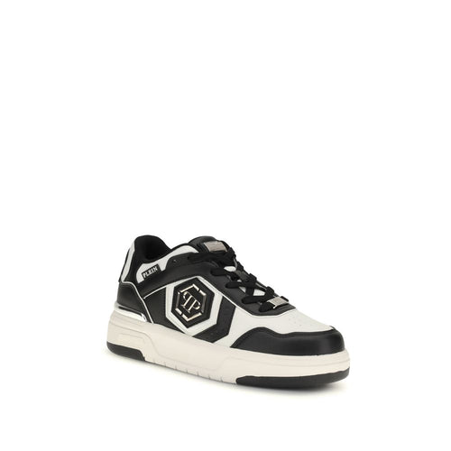 Philipp Plein Black Calf Leather Bos Taurus Athletic Sneakers - ClickThatClicks 