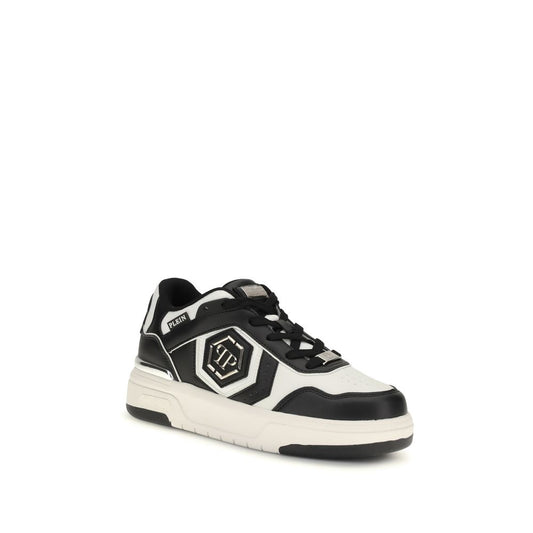 Philipp Plein Black Calf Leather Bos Taurus Athletic Sneakers - ClickThatClicks 