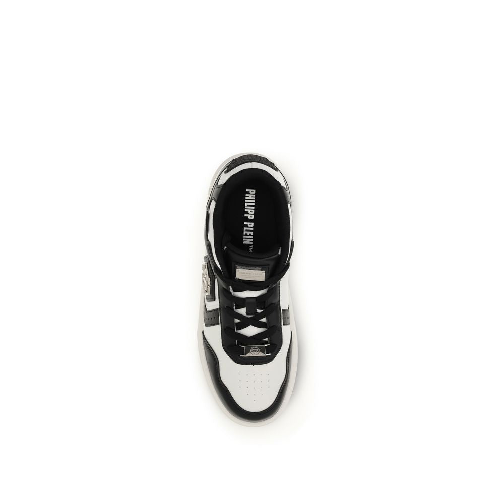 Philipp Plein Black Calf Leather Bos Taurus Athletic Sneakers - ClickThatClicks 