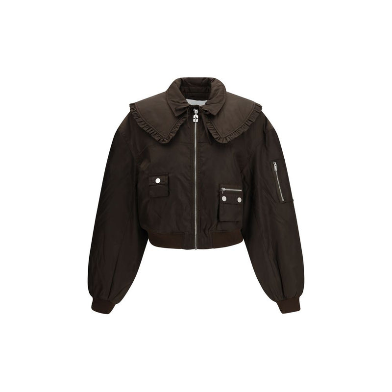 Ganni Bicolor Polyamide Bomber - ClickThatClicks 