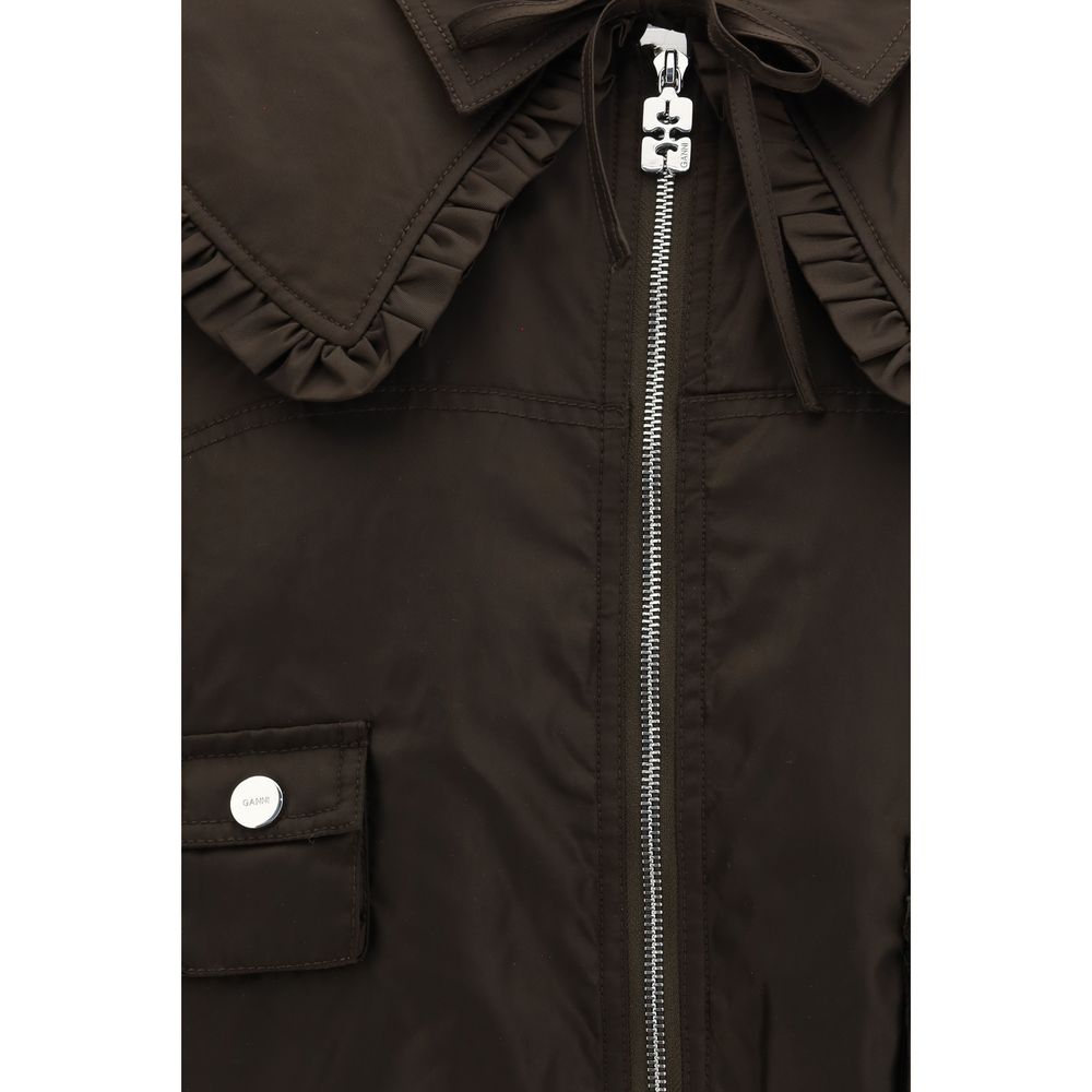 Ganni Bicolor Polyamide Bomber - ClickThatClicks 