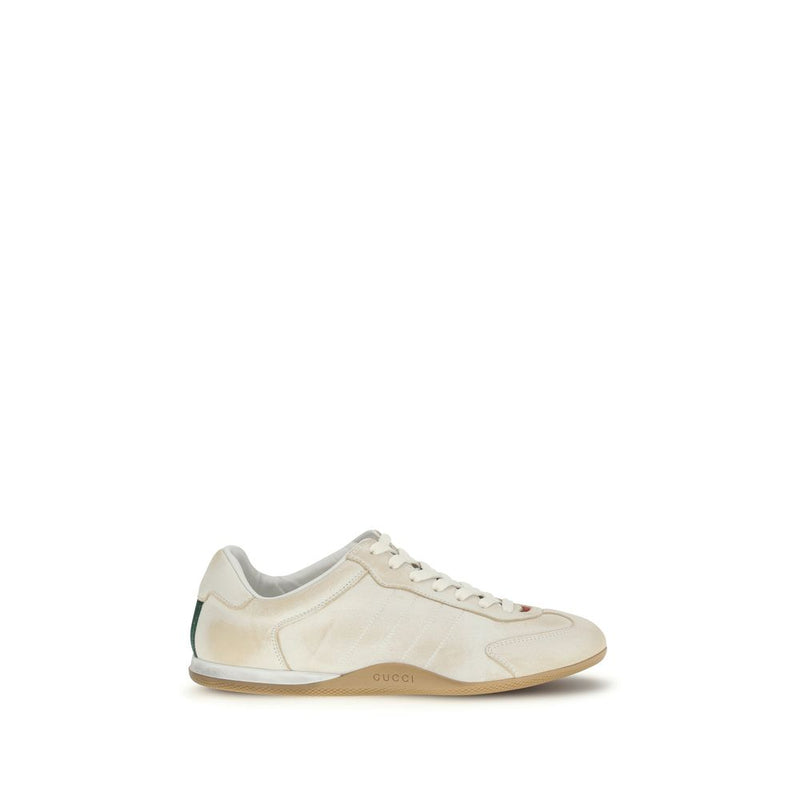 Gucci White Calf Leather Bos Taurus Low Top Sneakers - ClickThatClicks 