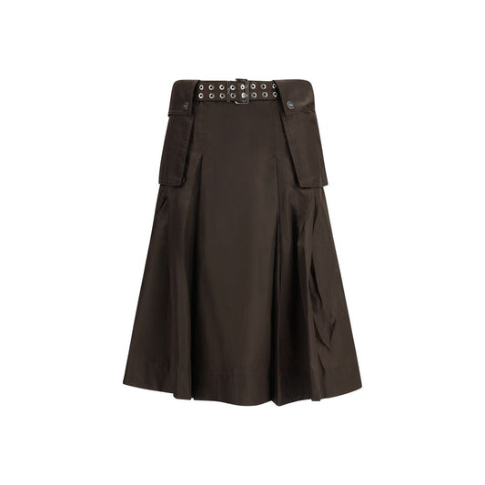 Ganni Brown Recycled Polyamide Long Skirt - ClickThatClicks 