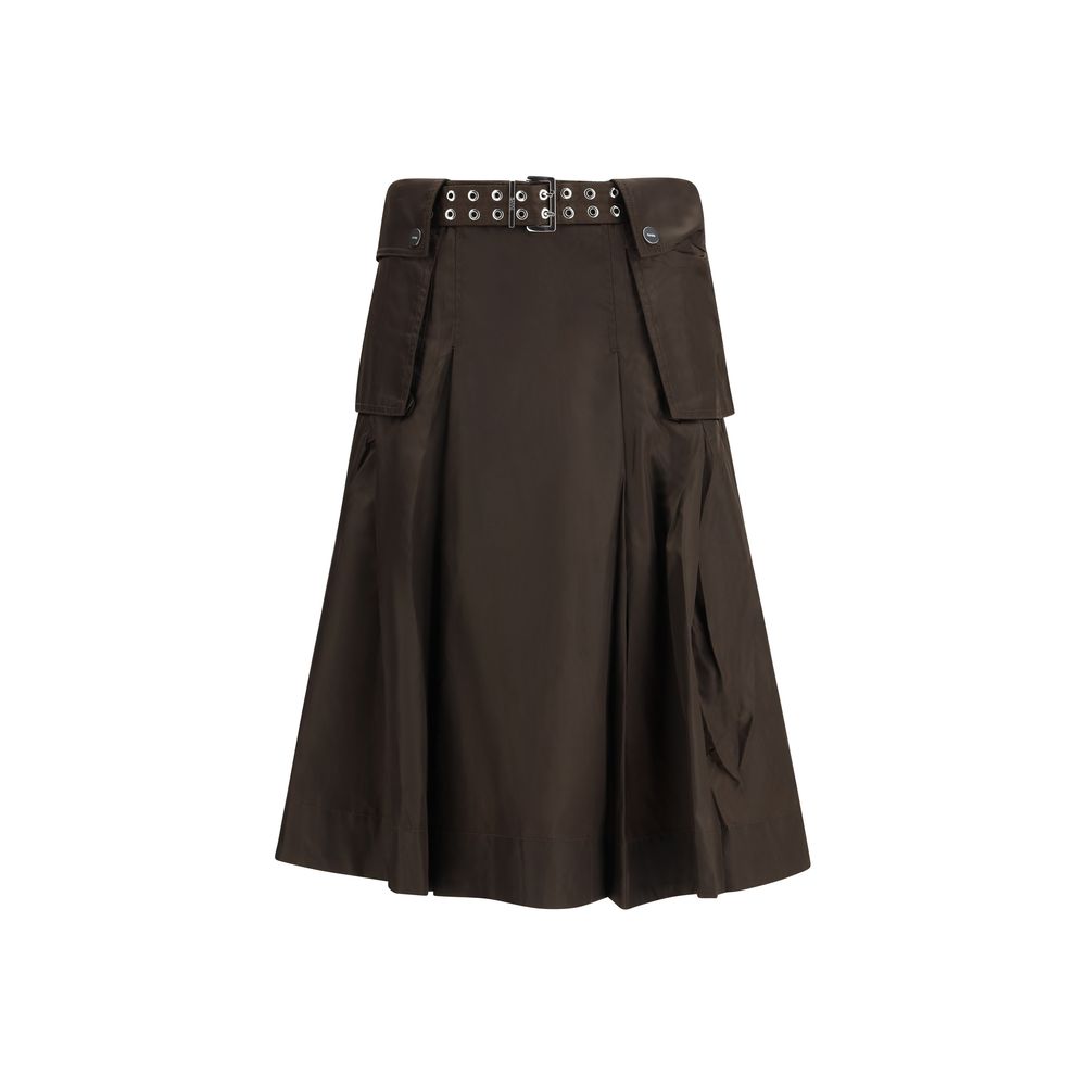 Ganni Brown Recycled Polyamide Long Skirt - ClickThatClicks 