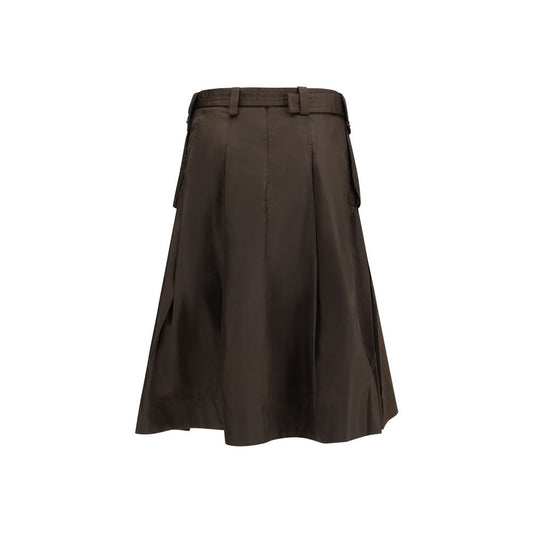 Ganni Brown Recycled Polyamide Long Skirt - ClickThatClicks 