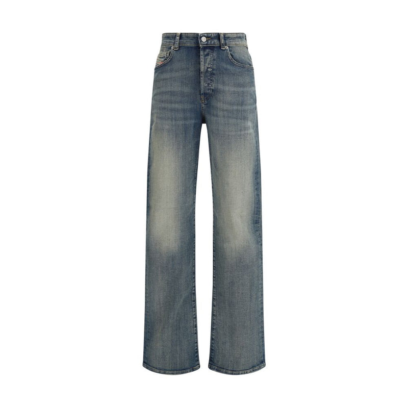 Diesel Blue Cotton Straight-Leg Jeans - ClickThatClicks 