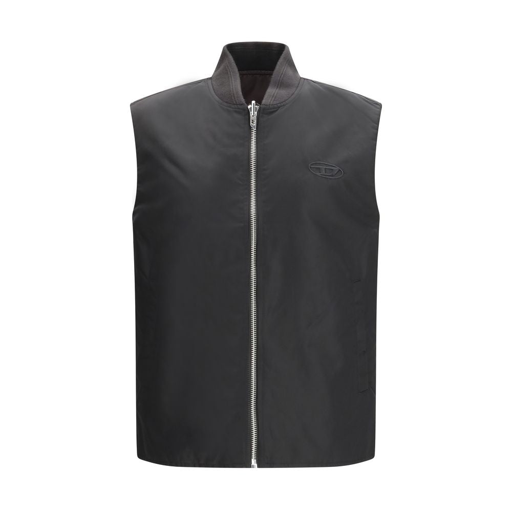 Diesel Brown Polyamide Sleveless Jacket - ClickThatClicks 