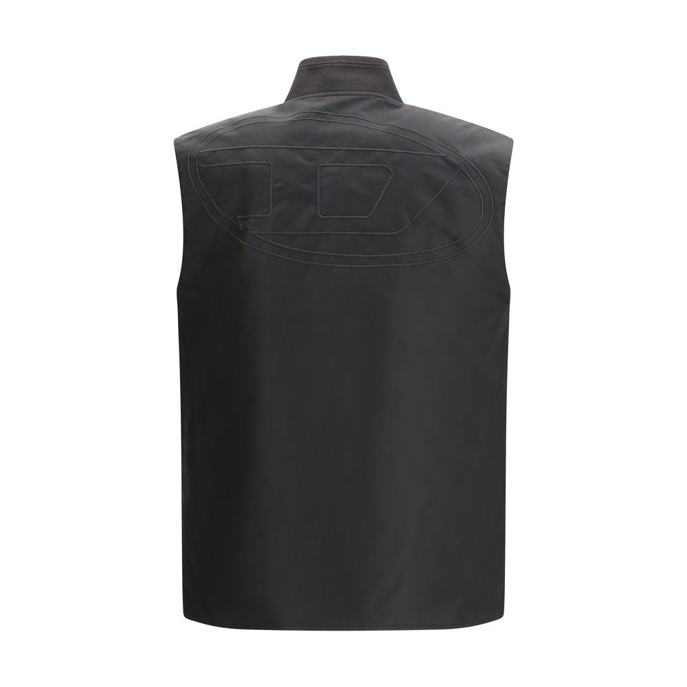 Diesel Brown Polyamide Sleveless Jacket - ClickThatClicks 