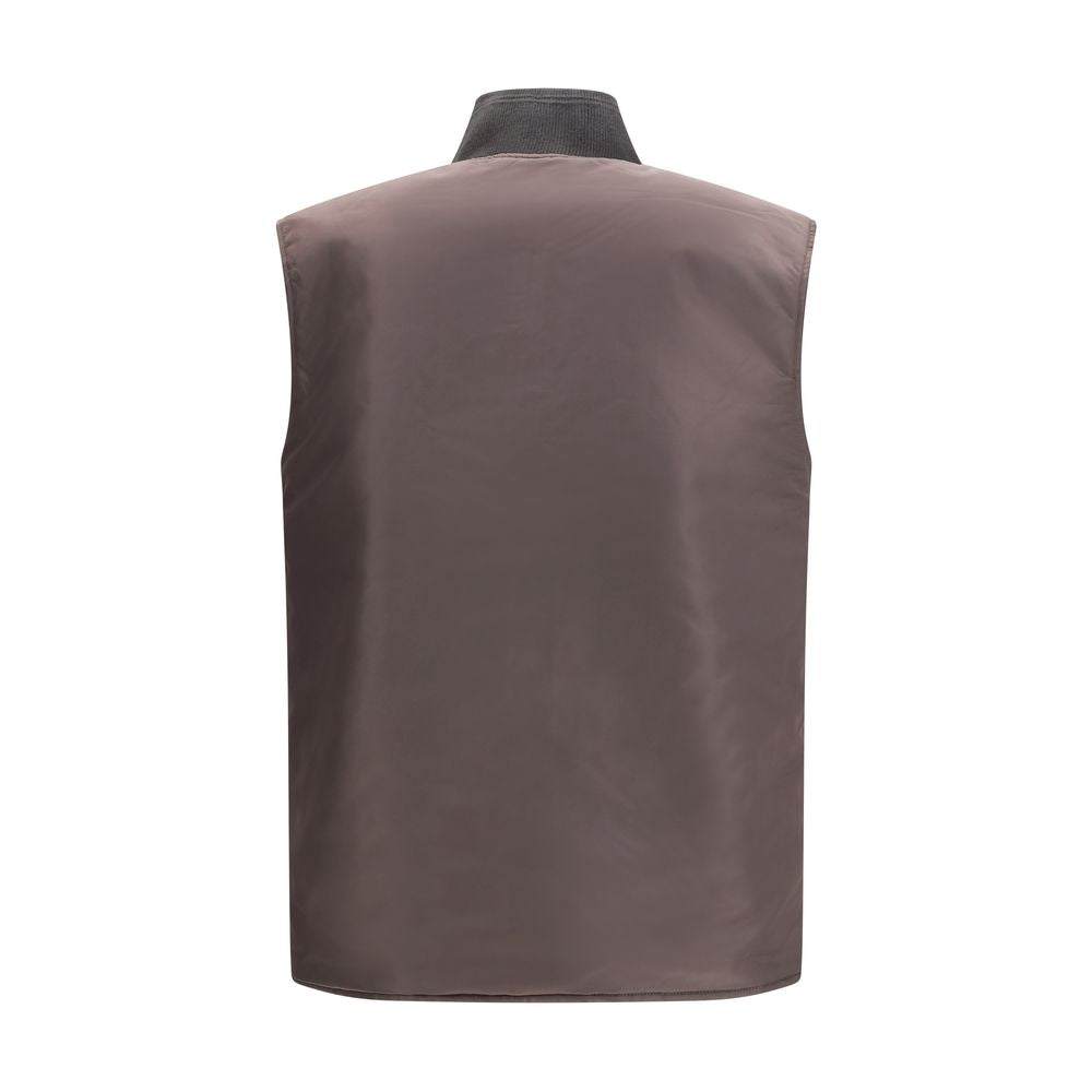 Diesel Brown Polyamide Sleveless Jacket - ClickThatClicks 
