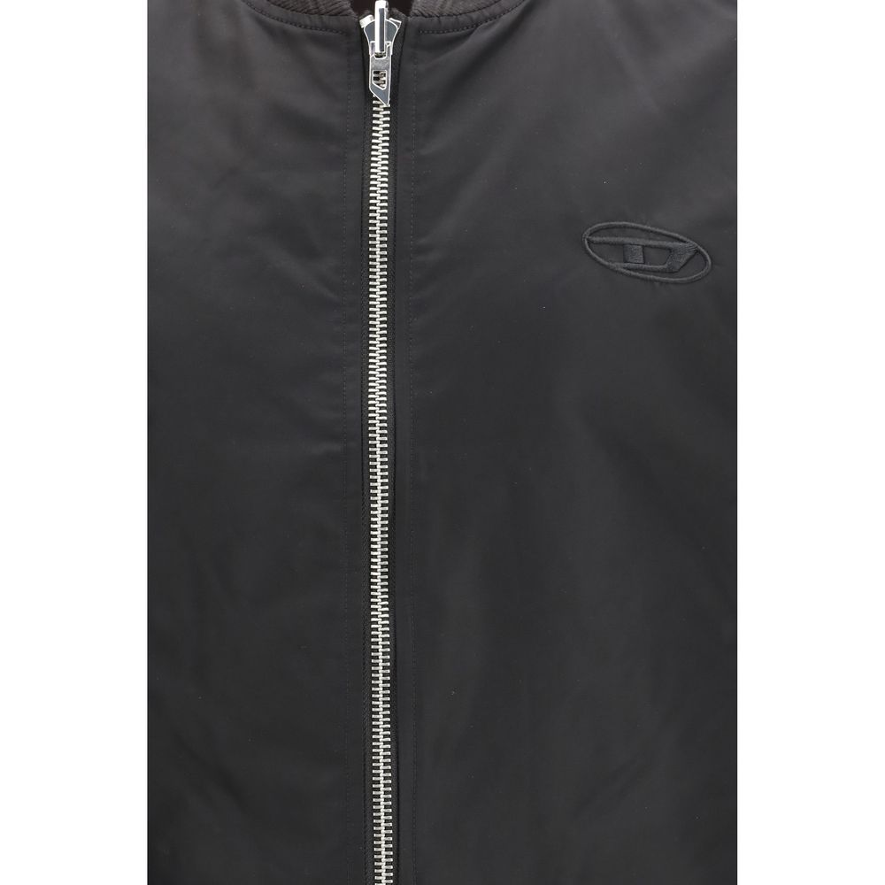 Diesel Brown Polyamide Sleveless Jacket - ClickThatClicks 