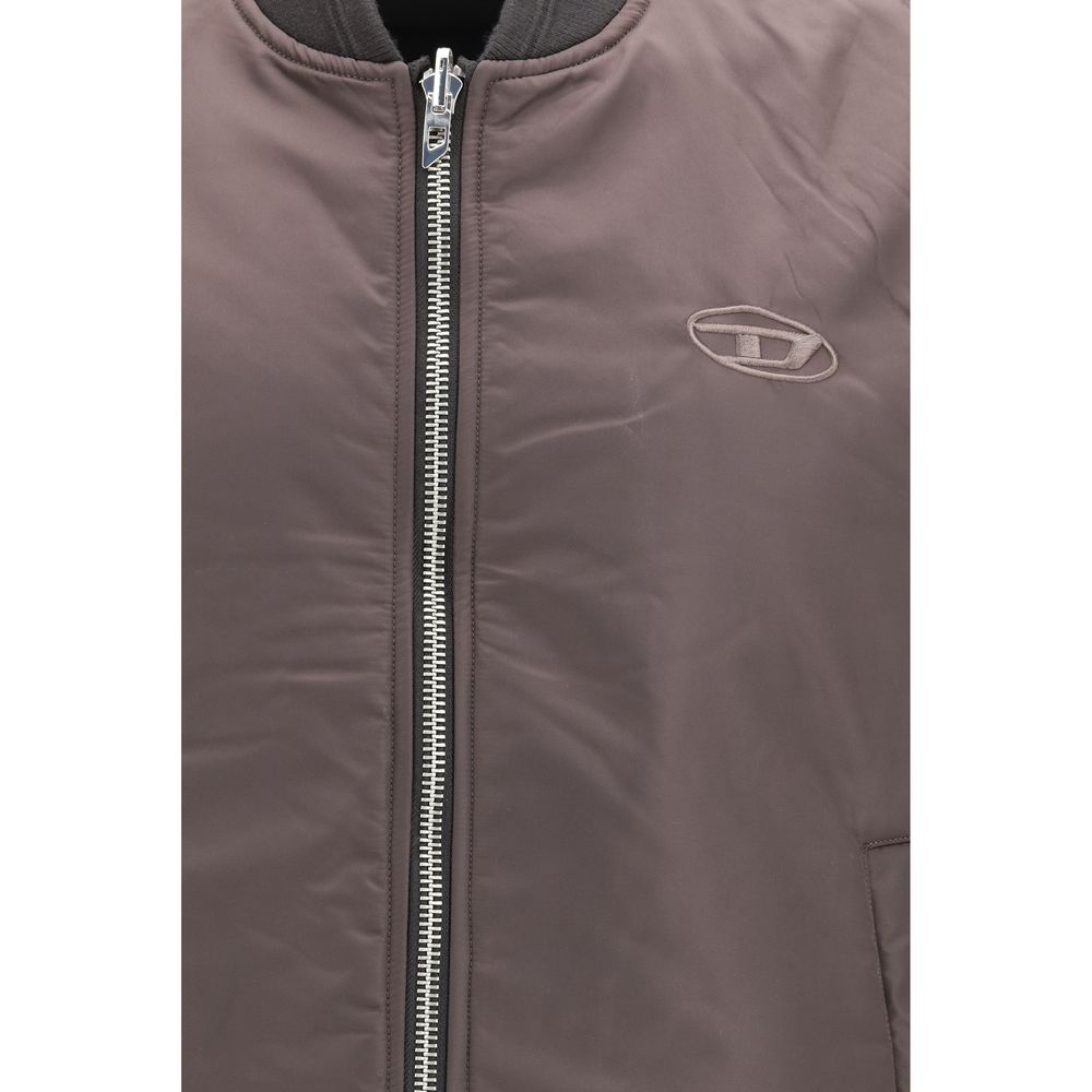 Diesel Brown Polyamide Sleveless Jacket - ClickThatClicks 