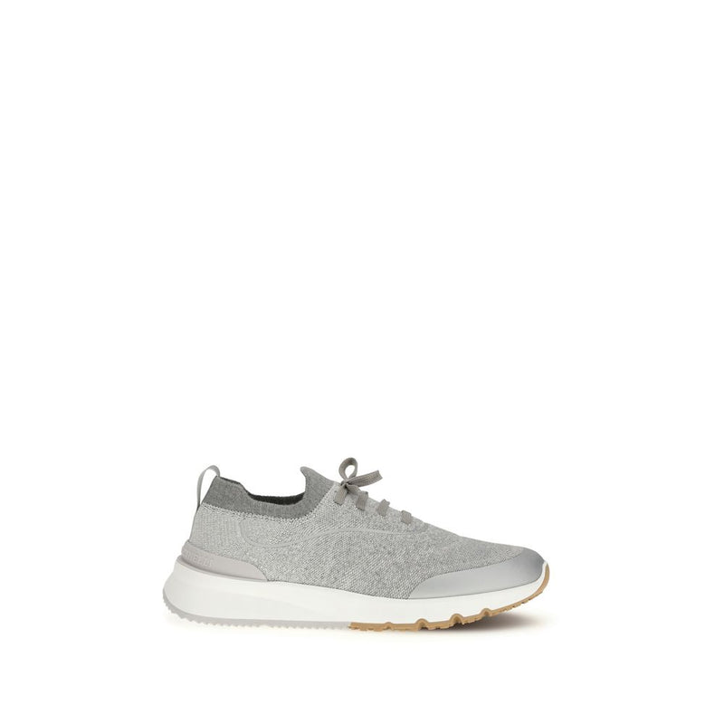 Brunello Cucinelli Gray Cotton Athletic Sneakers - ClickThatClicks 
