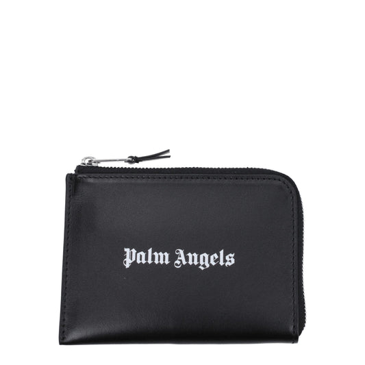 Palm Angels Black Leather Cardholder - ClickThatClicks 