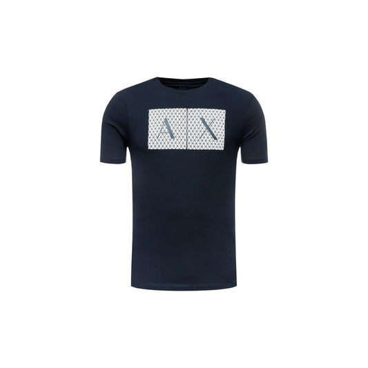 Armani Exchange Blue Cotton T-Shirt - ClickThatClicks 