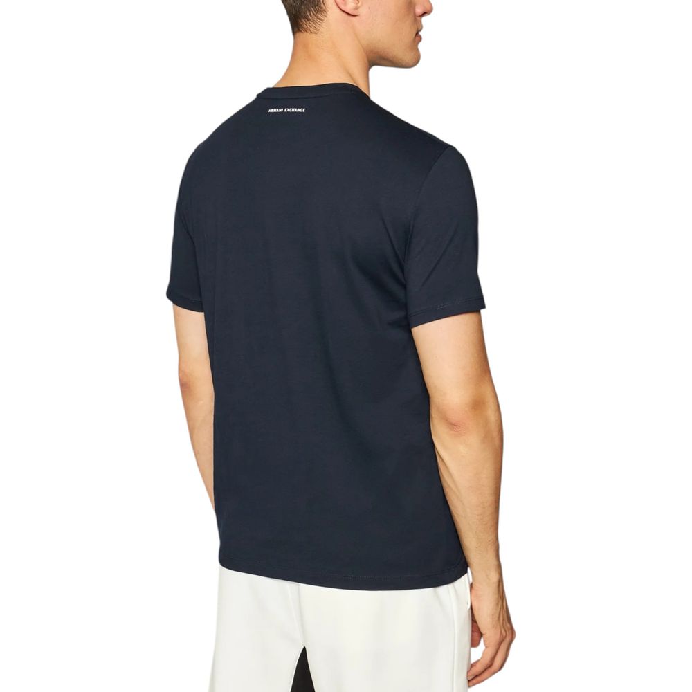 Armani Exchange Blue Cotton T-Shirt - ClickThatClicks 