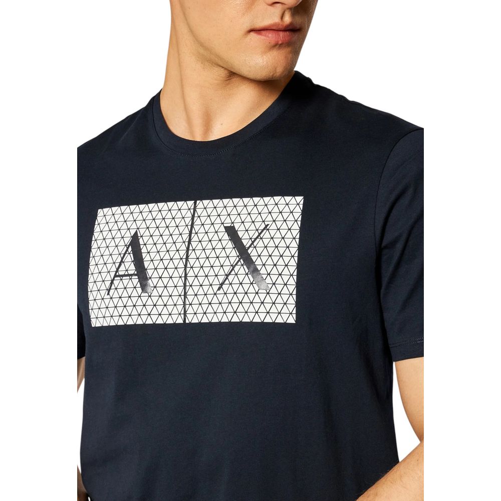 Armani Exchange Blue Cotton T-Shirt - ClickThatClicks 