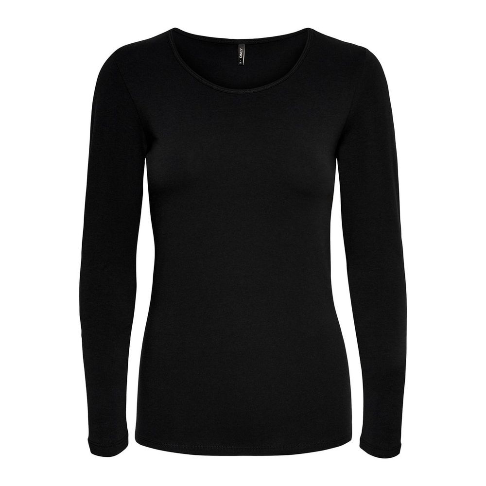 Only Black Cotton Long Sleeve T-Shirt - ClickThatClicks 
