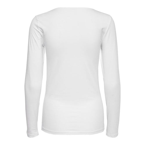 Only White Cotton Long Sleeve T-Shirt - ClickThatClicks 