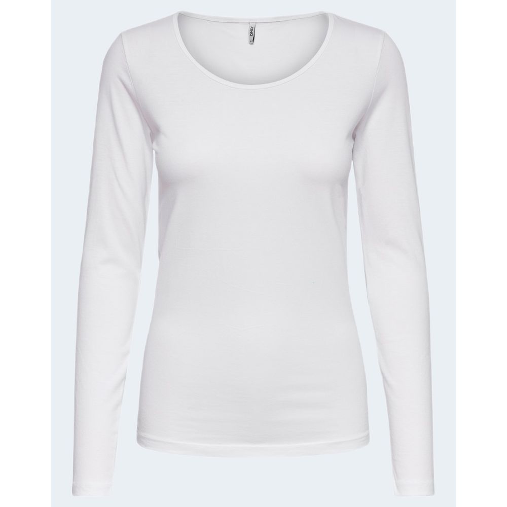 Only White Cotton Long Sleeve T-Shirt - ClickThatClicks 