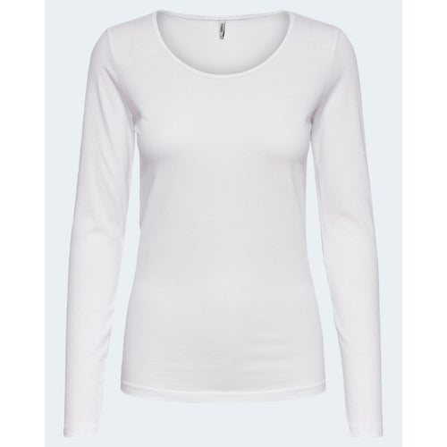Only White Cotton Long Sleeve T-Shirt - ClickThatClicks 