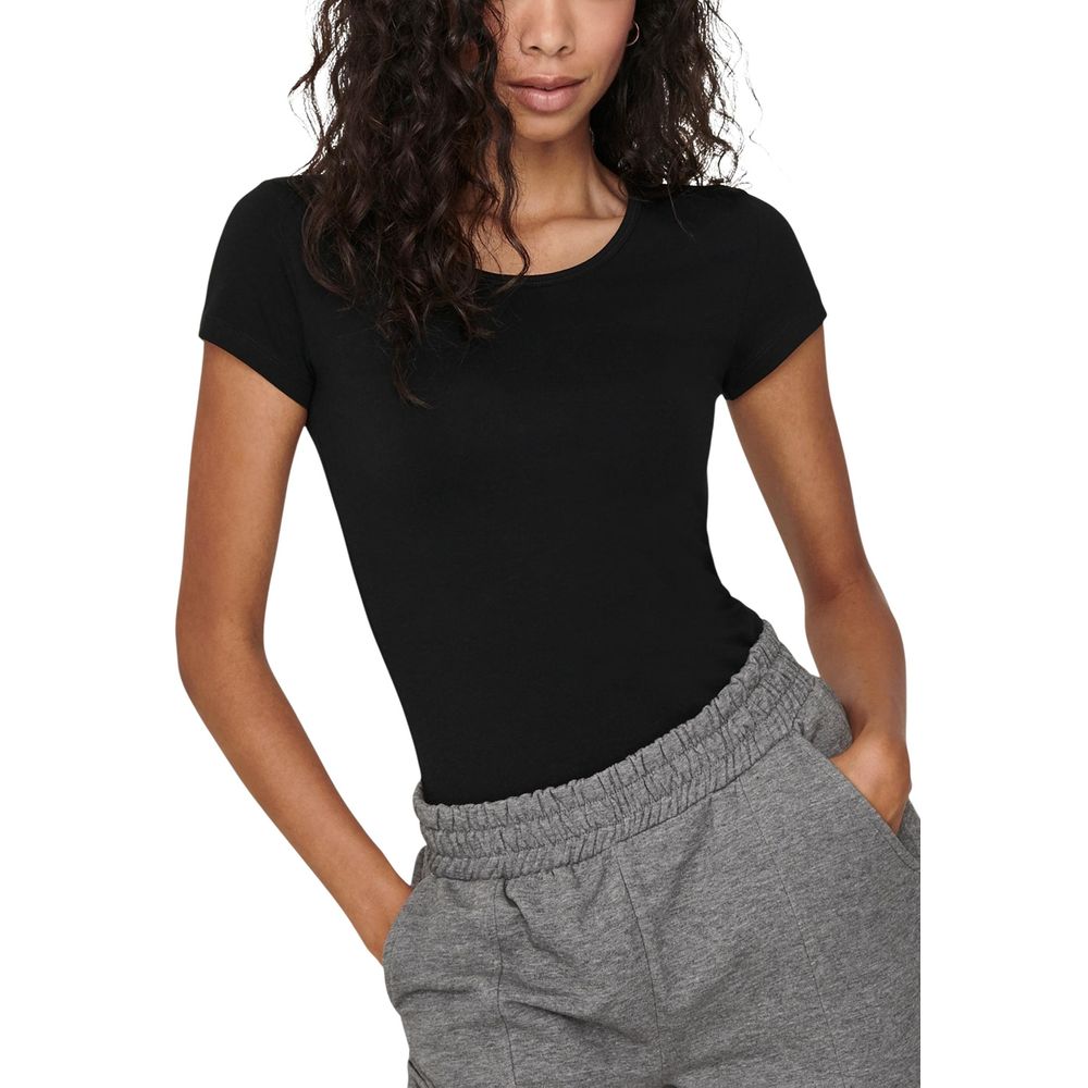 Only Black Cotton T-Shirt - ClickThatClicks 