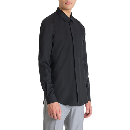 Antony Morato Black Cotton Dress Shirt - ClickThatClicks 
