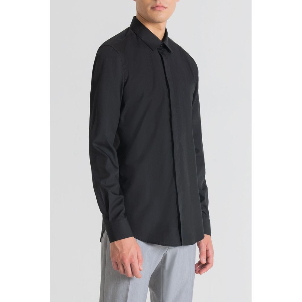Antony Morato Black Cotton Dress Shirt - ClickThatClicks 