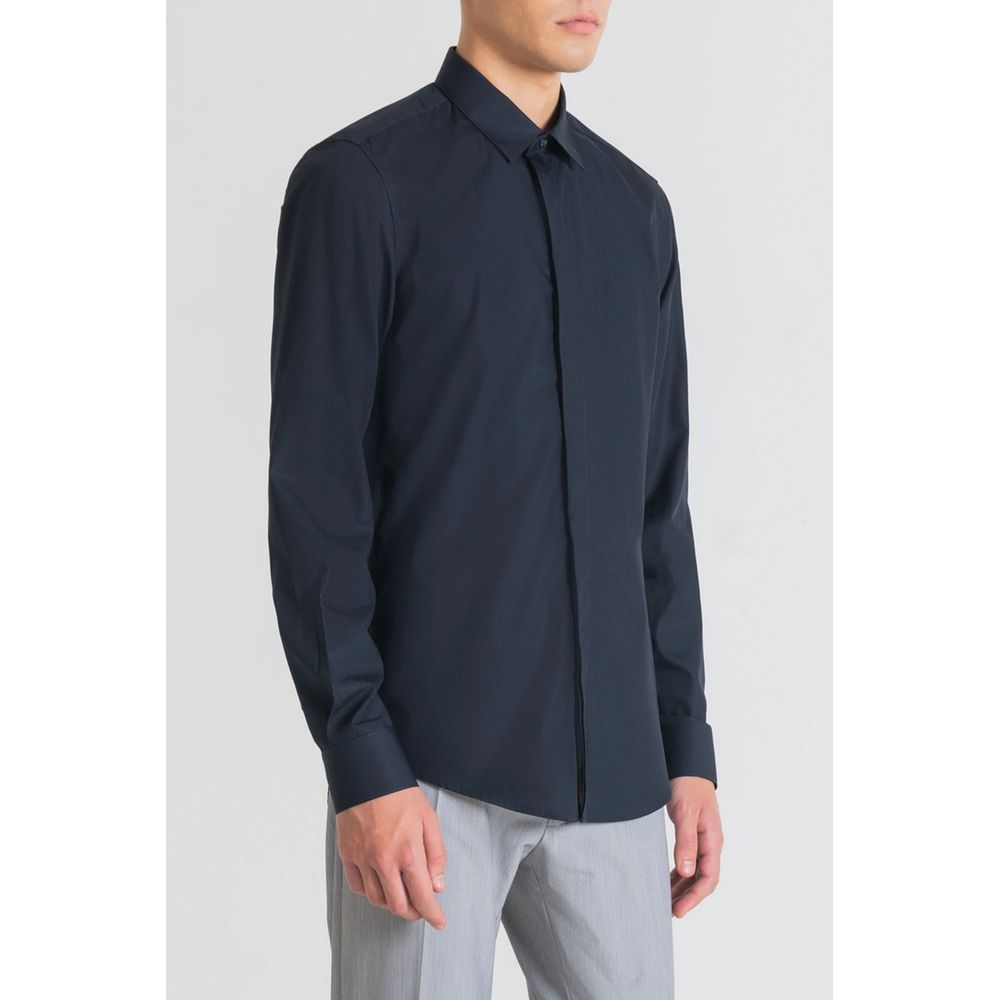 Antony Morato Blue Cotton Dress Shirt - ClickThatClicks 