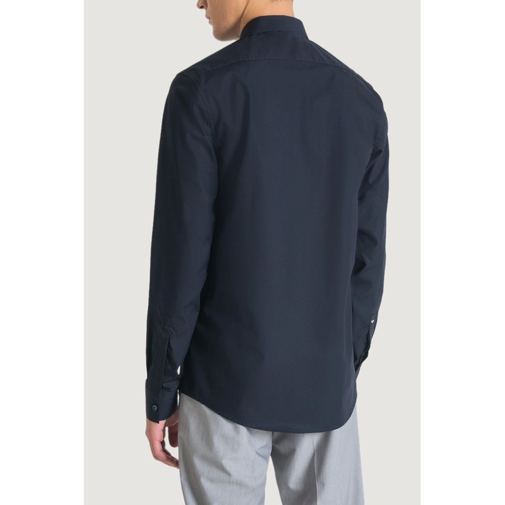 Antony Morato Blue Cotton Dress Shirt - ClickThatClicks 