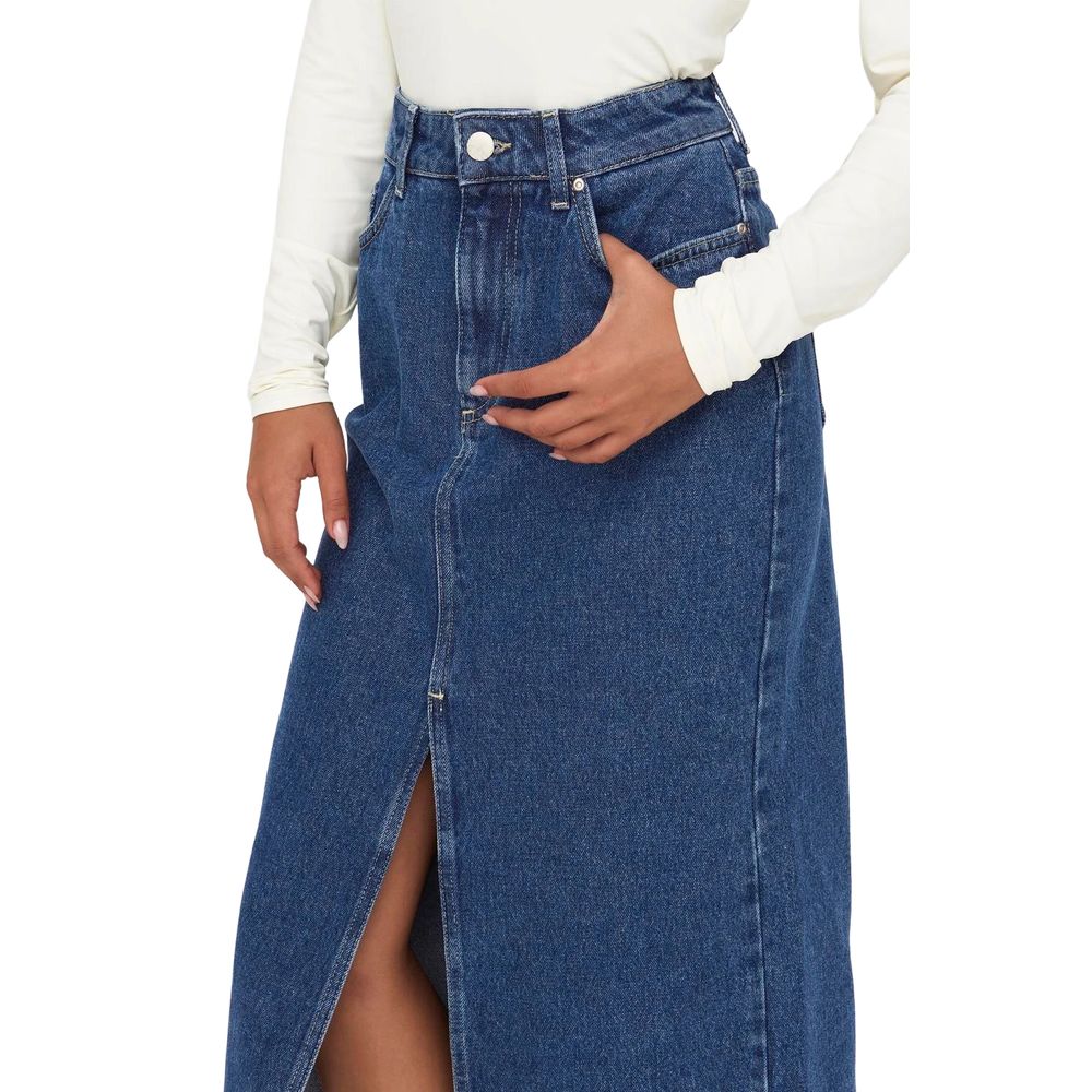 Only Blue Cotton Long Skirt - ClickThatClicks 