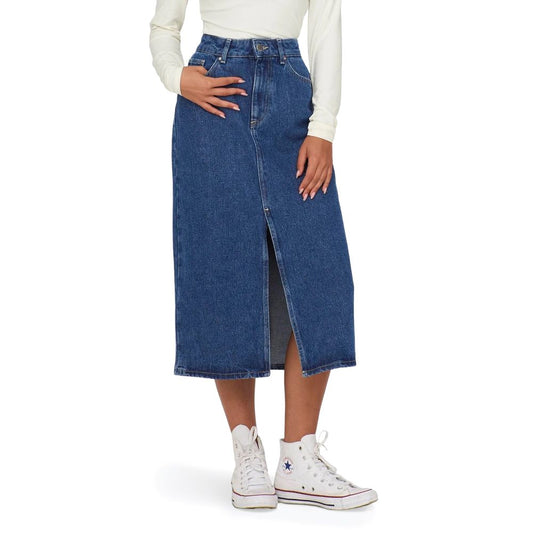 Only Blue Cotton Long Skirt - ClickThatClicks 