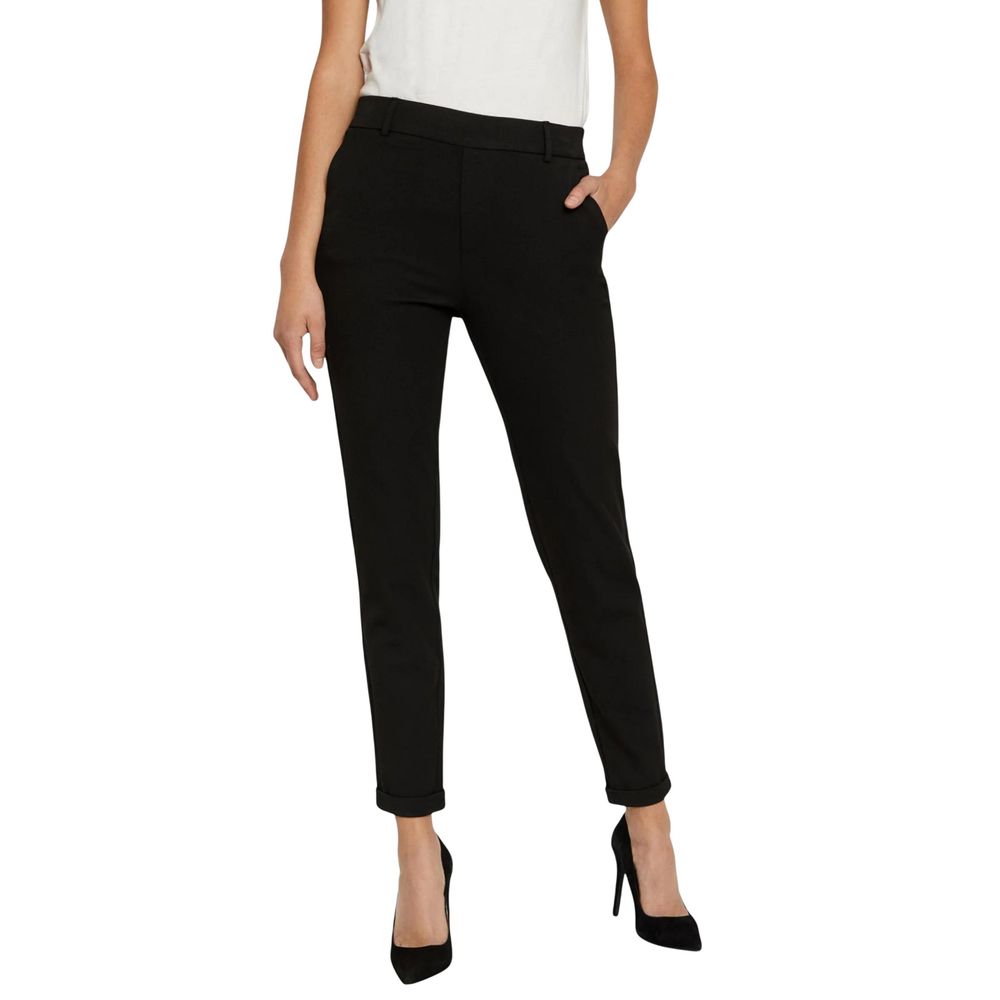 Vero Moda Black Polyester Casual Pants - ClickThatClicks 