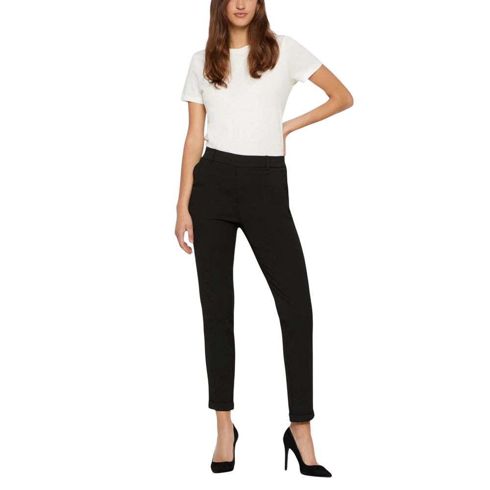 Vero Moda Black Polyester Casual Pants - ClickThatClicks 