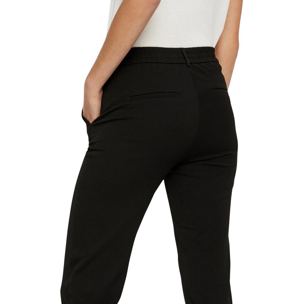 Vero Moda Black Polyester Casual Pants - ClickThatClicks 