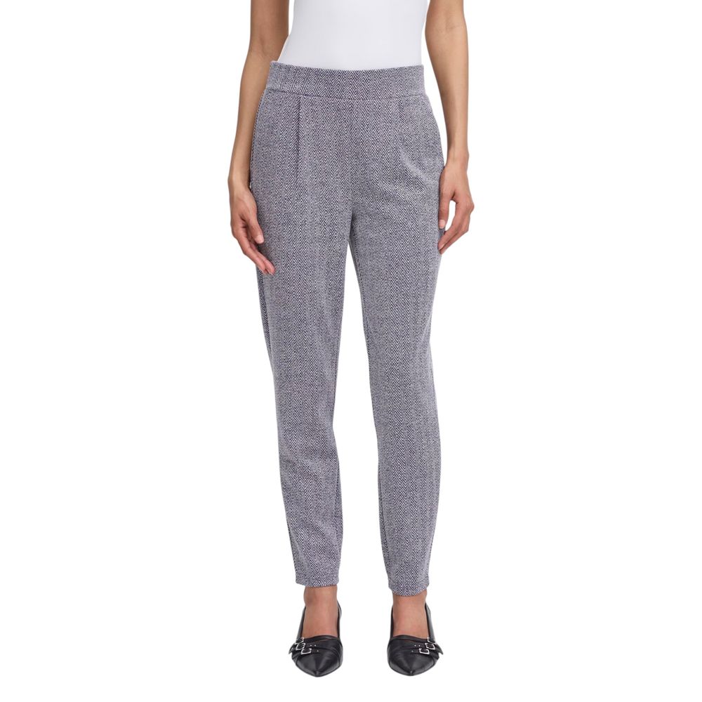 ICHI Blue Polyester Skinny Pants - ClickThatClicks 