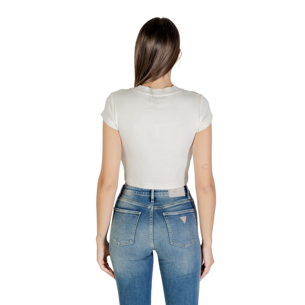 Calvin Klein Jeans Cream Cotton T-Shirt - ClickThatClicks 