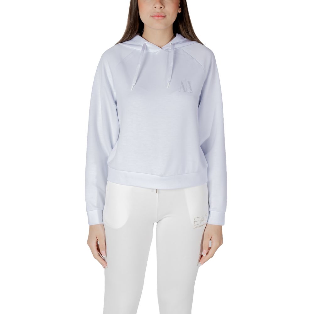 Armani Exchange White Viscose Hoodie - ClickThatClicks 
