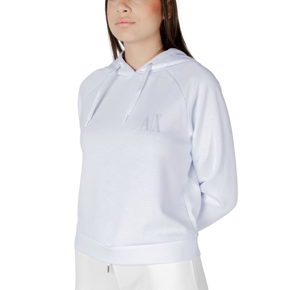Armani Exchange White Viscose Hoodie - ClickThatClicks 
